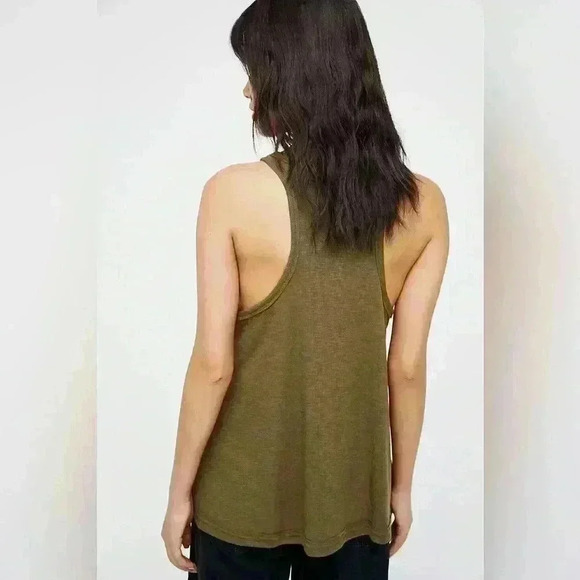 Free People Long Beach Tee Olive Size Medium - Picture 2 of 5